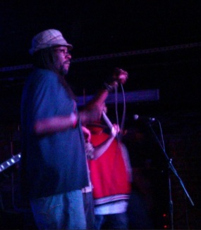 R-Son performing with Gangstagrass